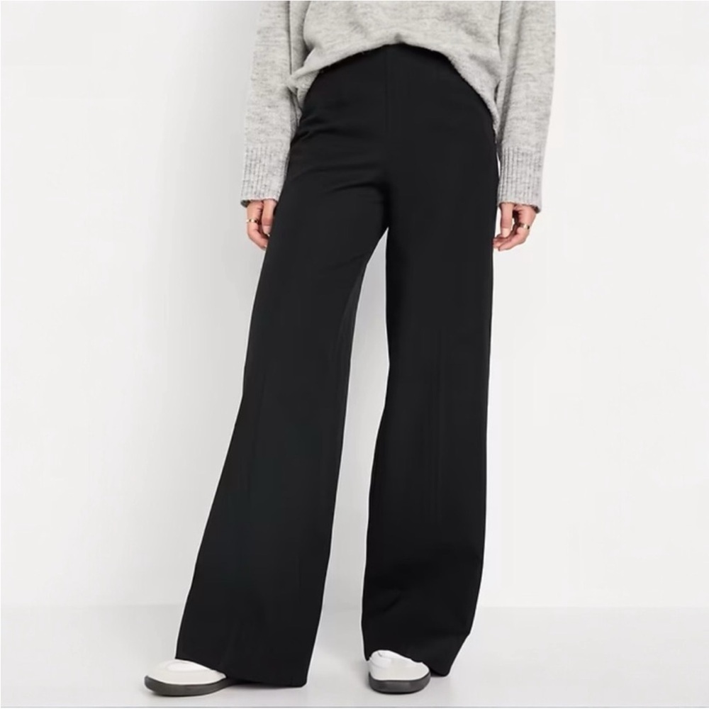Old Navy High Waisted Pixie Pull On Wide Leg Pant NWOT color Black Large - Picture 2 of 10